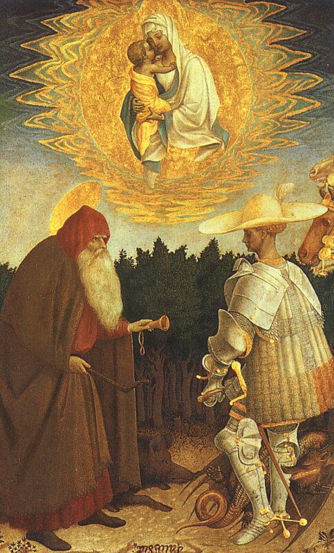 Antonio Pisanello The Virgin and the Child with Saints George and Anthony Abbot oil painting picture